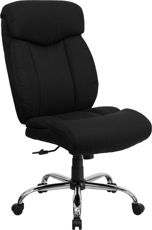 Flash Furniture HERCULES Series Big & Tall 400 lb. Rated Black Fabric Executive Ergonomic Office Chair and Chrome Base, Model# GO-1235-BK-FAB-GG