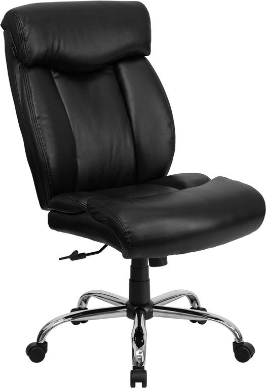 Flash Furniture HERCULES Series Big & Tall 400 lb. Rated Black LeatherSoft Executive Ergonomic Office Chair with Full Headrest, Model#