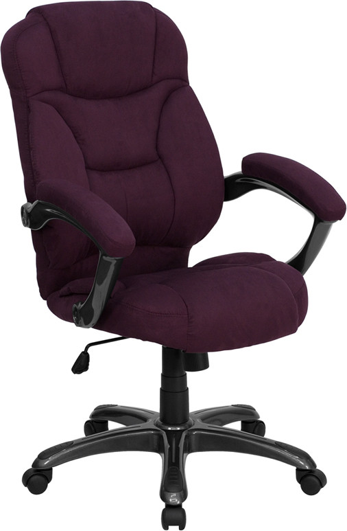 Flash Furniture High Back Grape Microfiber Contemporary Executive Swivel Ergonomic Office Chair with Arms, Model# GO-725-GRPE-GG