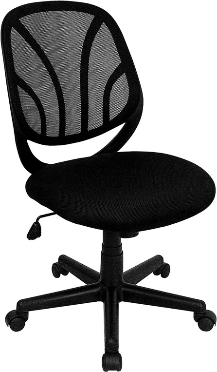 Flash Furniture Y-GO Office Chair Mid-Back Black Mesh Swivel Task Office Chair, Model# GO-WY-05-GG