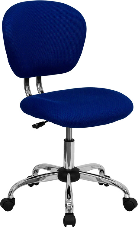 Flash Furniture Mid-Back Blue Mesh Padded Swivel Task Office Chair with Chrome Base, Model# H-2376-F-BLUE-GG