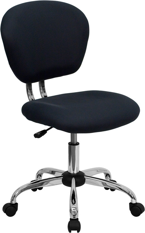 Flash Furniture Mid-Back Gray Mesh Padded Swivel Task Office Chair with Chrome Base, Model# H-2376-F-GY-GG