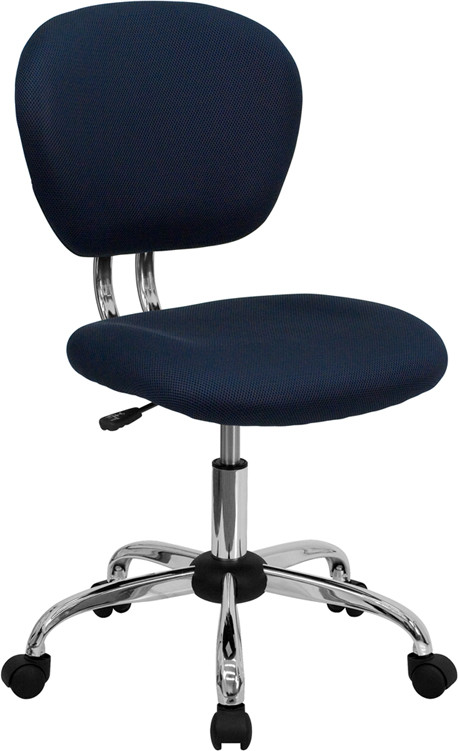 Flash Furniture Mid-Back Navy Mesh Padded Swivel Task Office Chair with Chrome Base, Model# H-2376-F-NAVY-GG