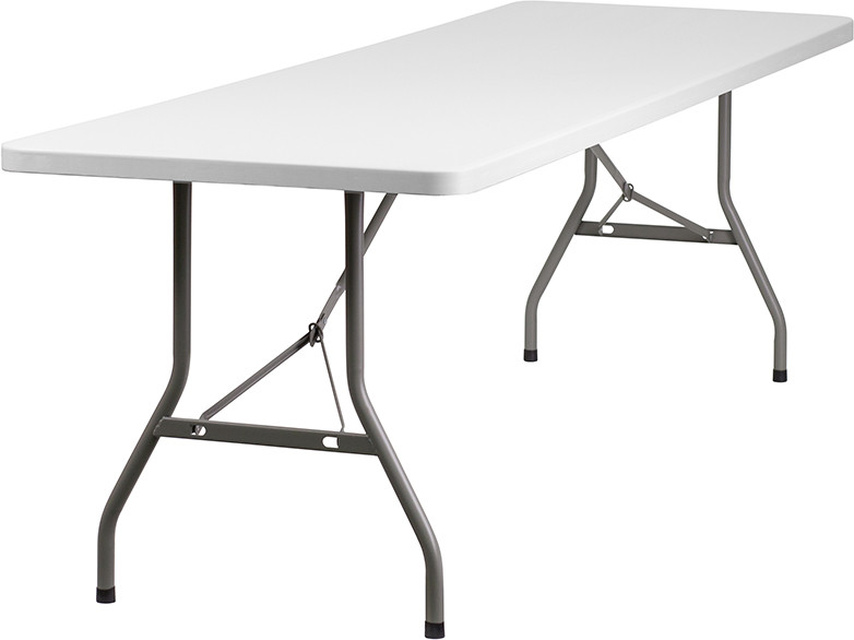 Flash Furniture 8-Foot Granite White Plastic Folding Table, Model# RB-3096-GG