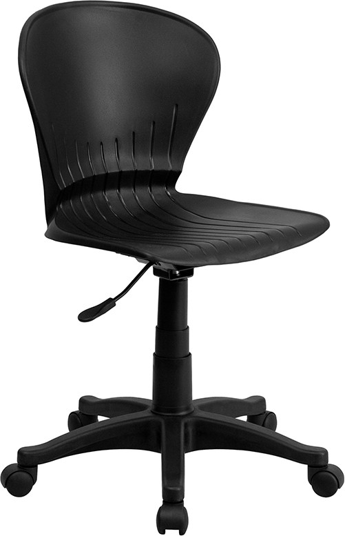 Flash Furniture Mid-Back Black Plastic Swivel Task Office Chair, Model# RUT-A103-BK-GG