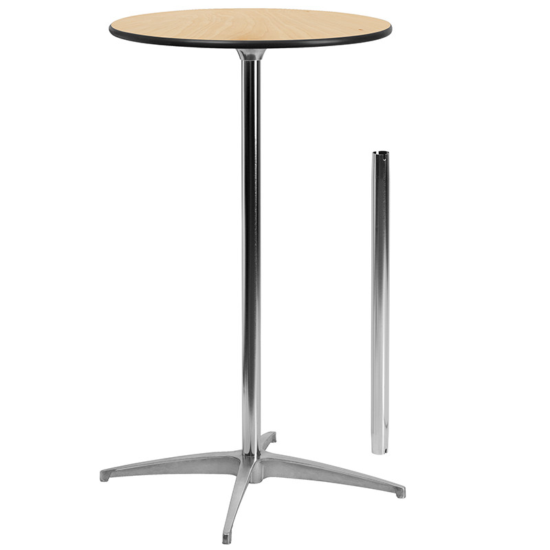 Flash Furniture 24" Round Wood Cocktail Table with 30" and 42" Columns, Model# XA-24-COTA-GG