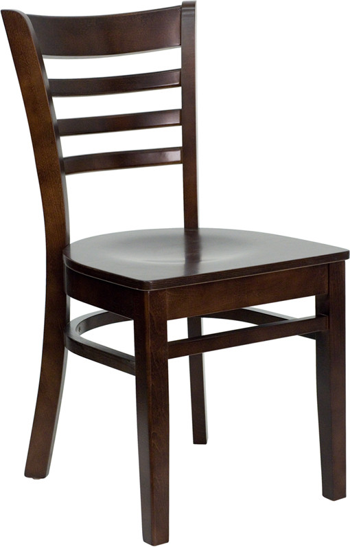 Flash Furniture HERCULES Series Ladder Back Walnut Wood Restaurant Chair, Model# XU-DGW0005LAD-WAL-GG