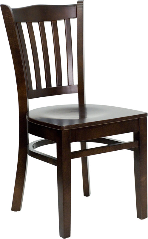Flash Furniture HERCULES Series Vertical Slat Back Walnut Wood Restaurant Chair, Model# XU-DGW0008VRT-WAL-GG