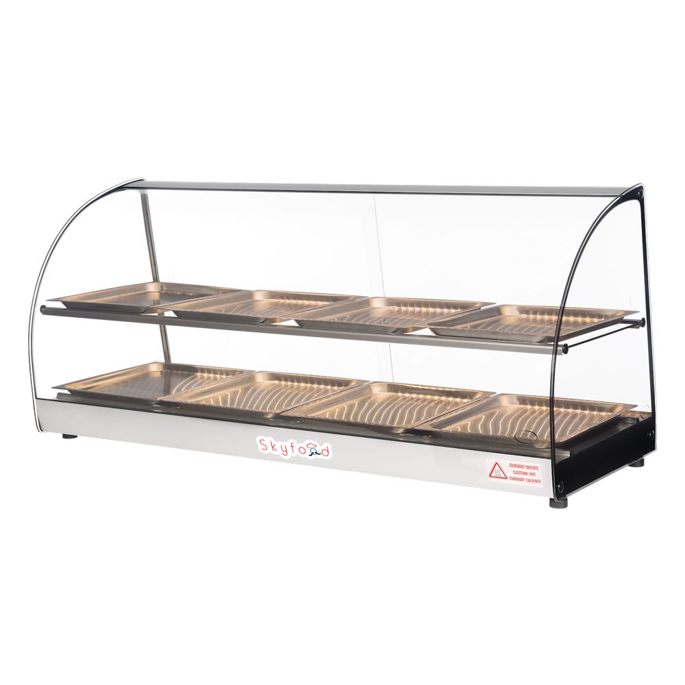 Skyfood 43" Food Warmer Display Case 8 Pan Double Shelf, Model# FWD2-43-8P