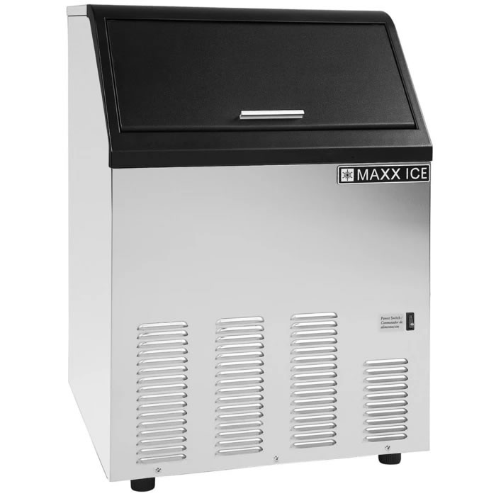 Maxx Ice 100 Lb Self Contained Ice Machine Stainless Steel w/ Black Trim, Model# MIM100