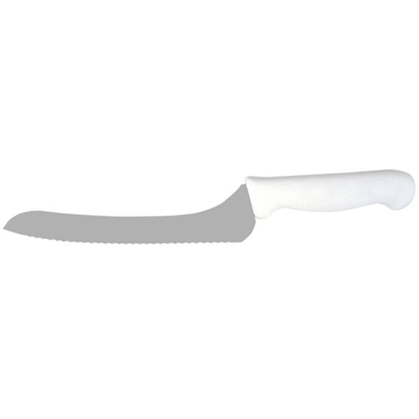 Adcraft Serrated Offset Bagel Knife, Model# CUT-9BAG/WH