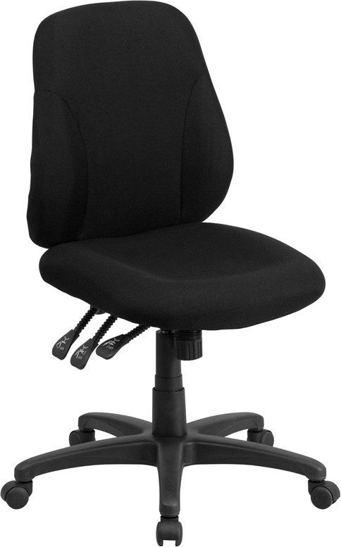Flash Furniture Mid-Back Black Fabric Multifunction Swivel Ergonomic Task Office Chair, Model# BT-90297S-GG