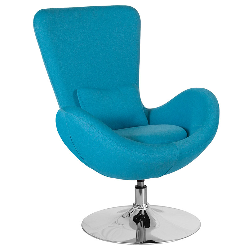 Flash Furniture Egg Series Aqua Fabric Side Reception Chair, Model# CH-162430-AQ-FAB-GG