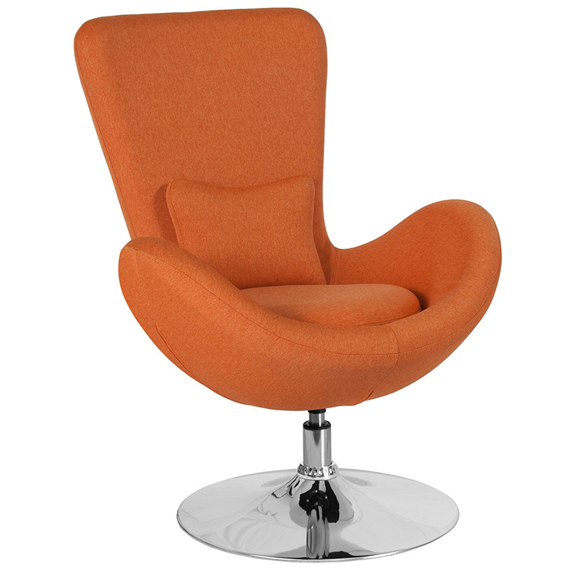Flash Furniture Egg Series Orange Fabric Side Reception Chair, Model# CH-162430-OR-FAB-GG