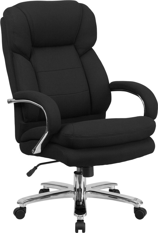 Flash Furniture HERCULES Series 24/7 Intensive Use Big & Tall 500 lb. Rated Black Fabric Executive Ergonomic Office Chair with Loop Arms, Model#