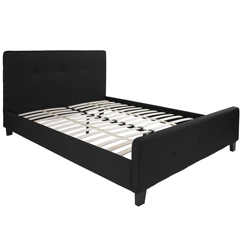 Flash Furniture Tribeca Queen Size Tufted Upholstered Platform Bed in Black Fabric, Model# HG-23-GG