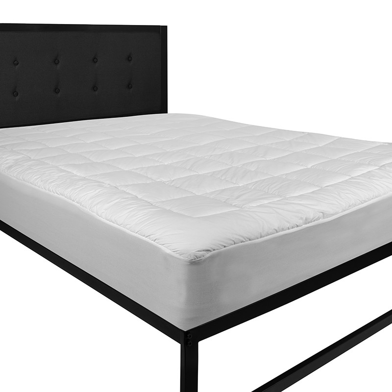 Flash Furniture Capri Comfortable Sleep White Mattress Pad Deep Pocket King Size Quilted Cotton Top Hypoallergenic Fits 8"-21" Mattresses,