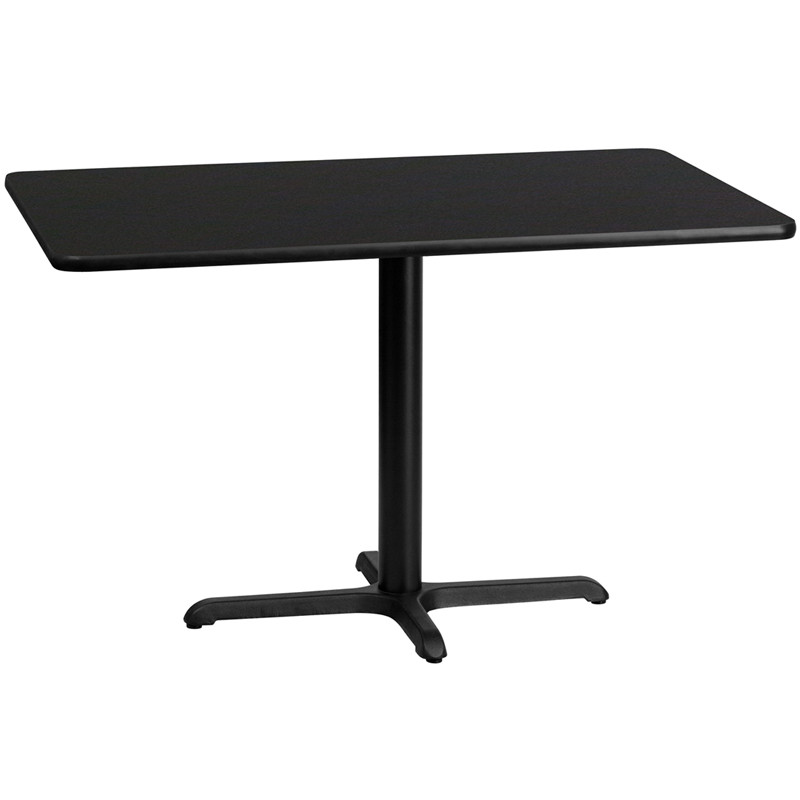 Flash Furniture 30" x 48" Rectangular Black Laminate Table Top with 23.5" x 29.5" Table Height Base, Model# XU-BLKTB-3048-T2230-GG