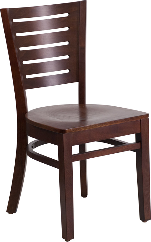 Flash Furniture Darby Series Slat Back Walnut Wood Restaurant Chair, Model# XU-DG-W0108-WAL-WAL-GG