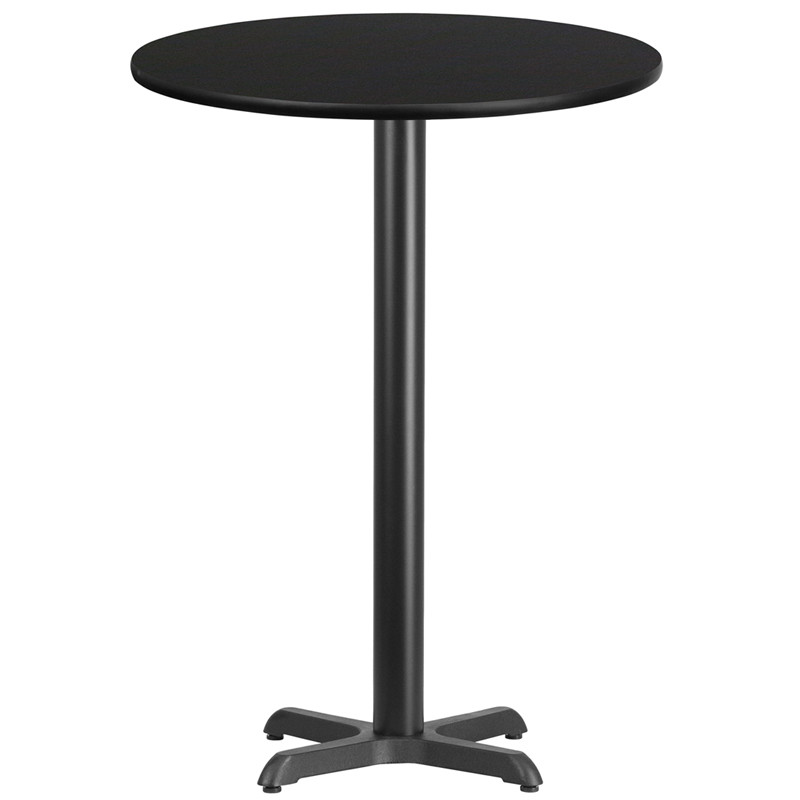 Flash Furniture 30" Round Black Laminate Table Top with 22" x 22" Bar Height Table Base, Model# XU-RD-30-BLKTB-T2222B-GG