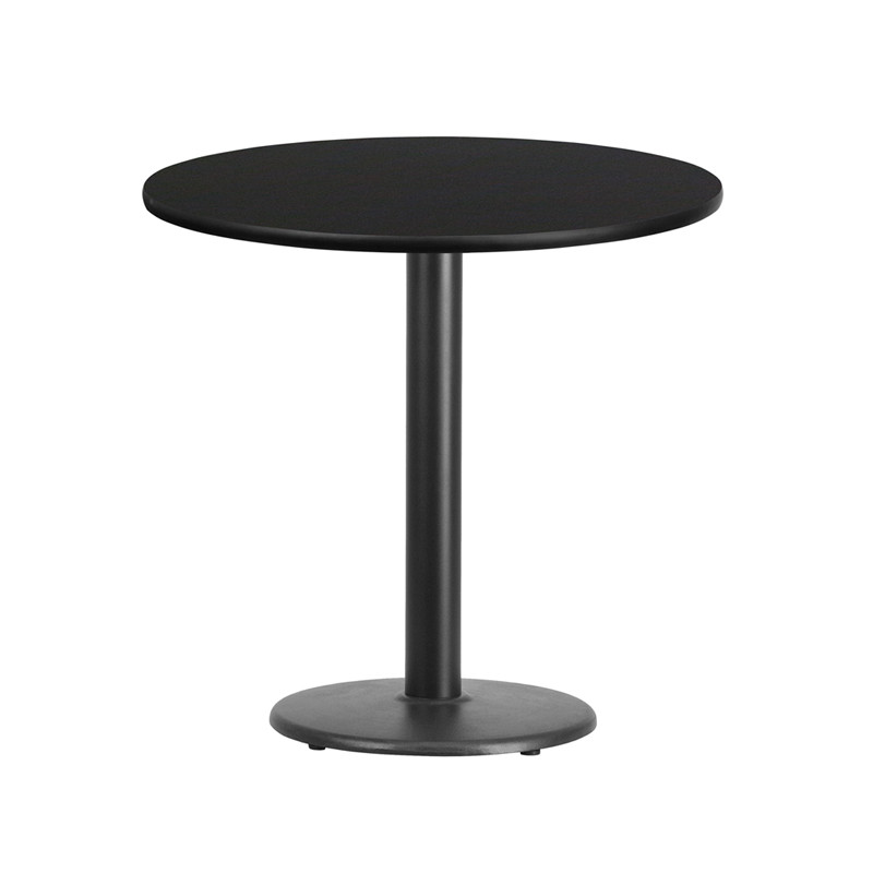 Flash Furniture 30" Round Black Laminate Table Top with 18" Round Table Height Base, Model# XU-RD-30-BLKTB-TR18-GG