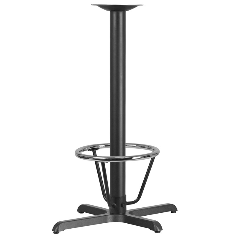 Flash Furniture 23.5" x 29.5" Restaurant Table X-Base with 3" Dia. Bar Height Column and Foot Ring, Model# XU-T2230-BAR-3CFR-GG