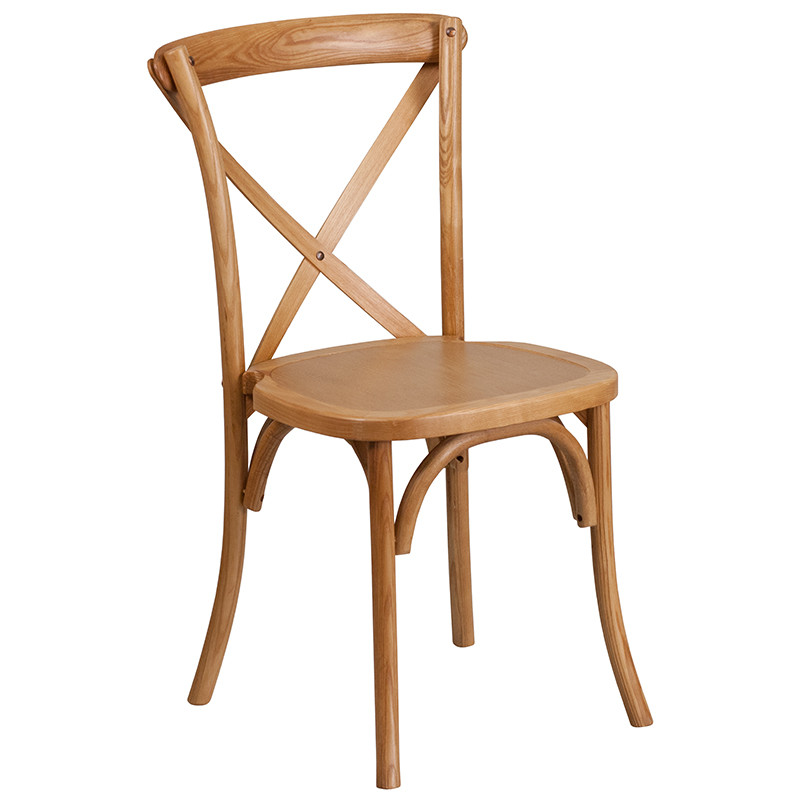 Flash Furniture HERCULES Series Stackable Oak Wood Cross Back Chair, Model# XU-X-OAK-GG