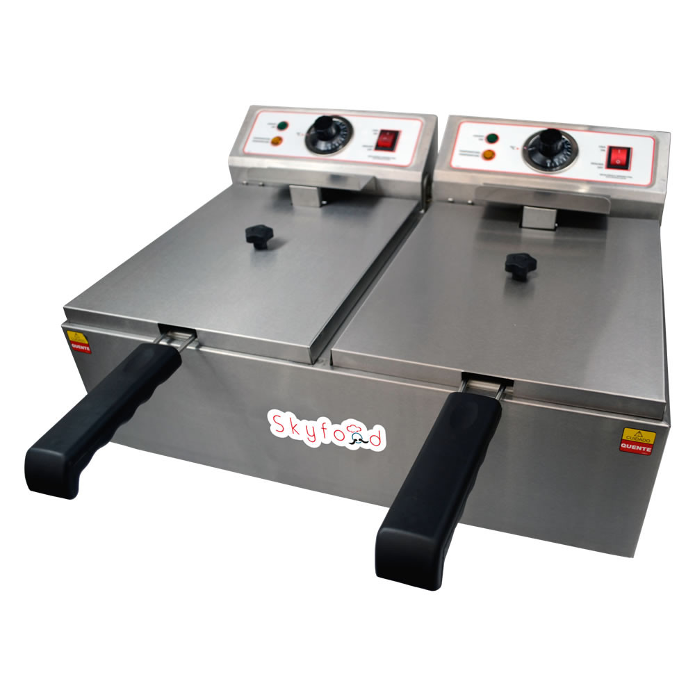 Skyfood 20 lb Electric Fryer Countertop Double Well, Model# FED-20-N