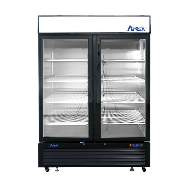 Atosa Black Double (2) Door Merchandiser Refrigerator, Model# MCF8723GR