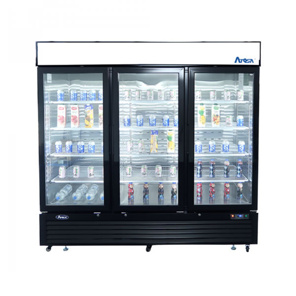 Atosa Black Triple (3) Door Merchandiser Freezer, Model# MCF8728GR