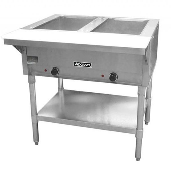 Adcraft 2 Bay Open Well Steam Table, Model# ST-120/2