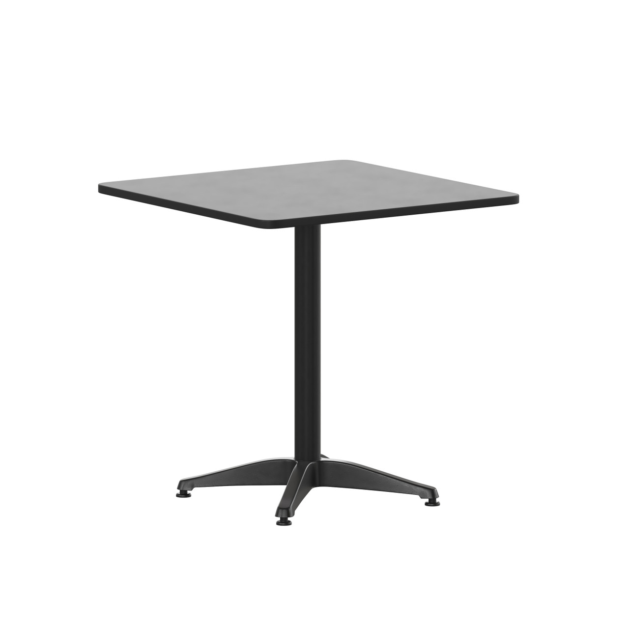 Flash Furniture Mellie 27.5'' Black Square Metal Indoor-Outdoor Table w/ Base, Model# TLH-053-2-BK-GG