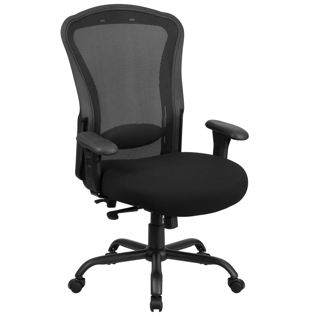 Flash Furniture HERCULES Series 24/7 Intensive Use Big & Tall 400 lb. Rated Black Mesh Multifunction Synchro-Tilt Ergonomic Office Chair, Model#