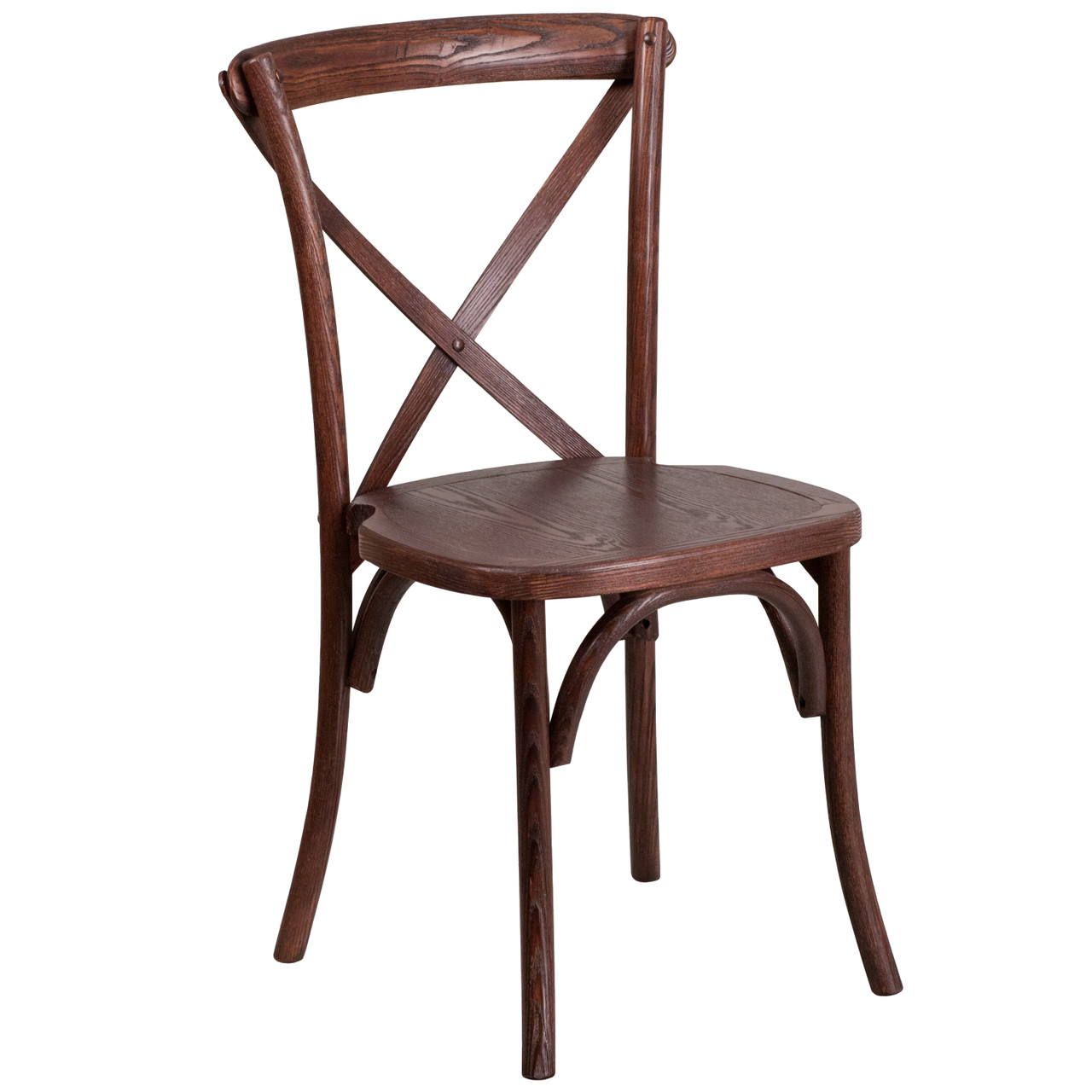 Flash Furniture HERCULES Series Stackable Mahogany Wood Cross Back Chair, Model# XU-X-MAH-GG