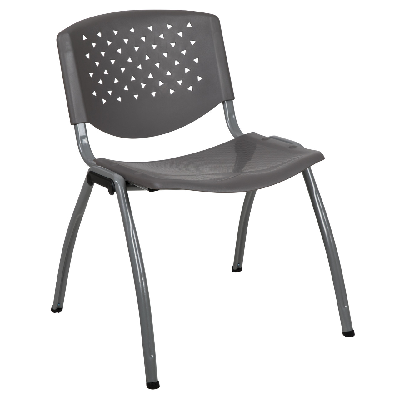 Flash Furniture HERCULES Series 880 lb. Capacity Gray Plastic Stack Chair w/ Titanium Gray Powder Coated Frame, Model# RUT-F01A-GY-GG