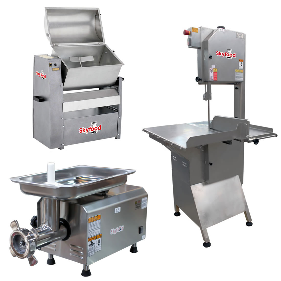 Skyfood Electric Meat Mixer, Meat Grinder & Meat Band Saw Bundle, Model# SKY-MIX-GRIND-CUT1