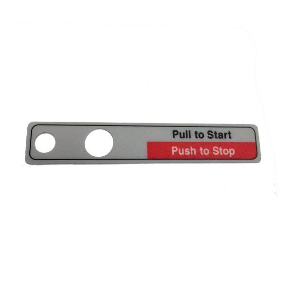 Push Start/Stop Label for Hobart Series 2000 Slicers, Model# H-735