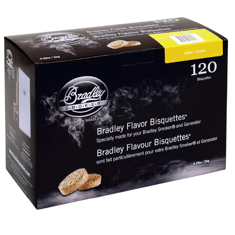 Bradley Smoker 120 Pack Alder Bisquettes, Model# BTAL120