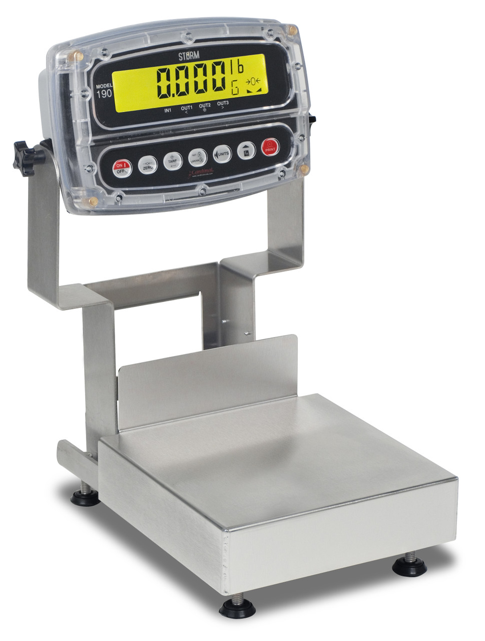 Cardinal Detecto 60 Kg Electronic Bench Scale 12" x 12" Stainless Steel Washdown 190 Indicator, Model# CA12-60KGW-190