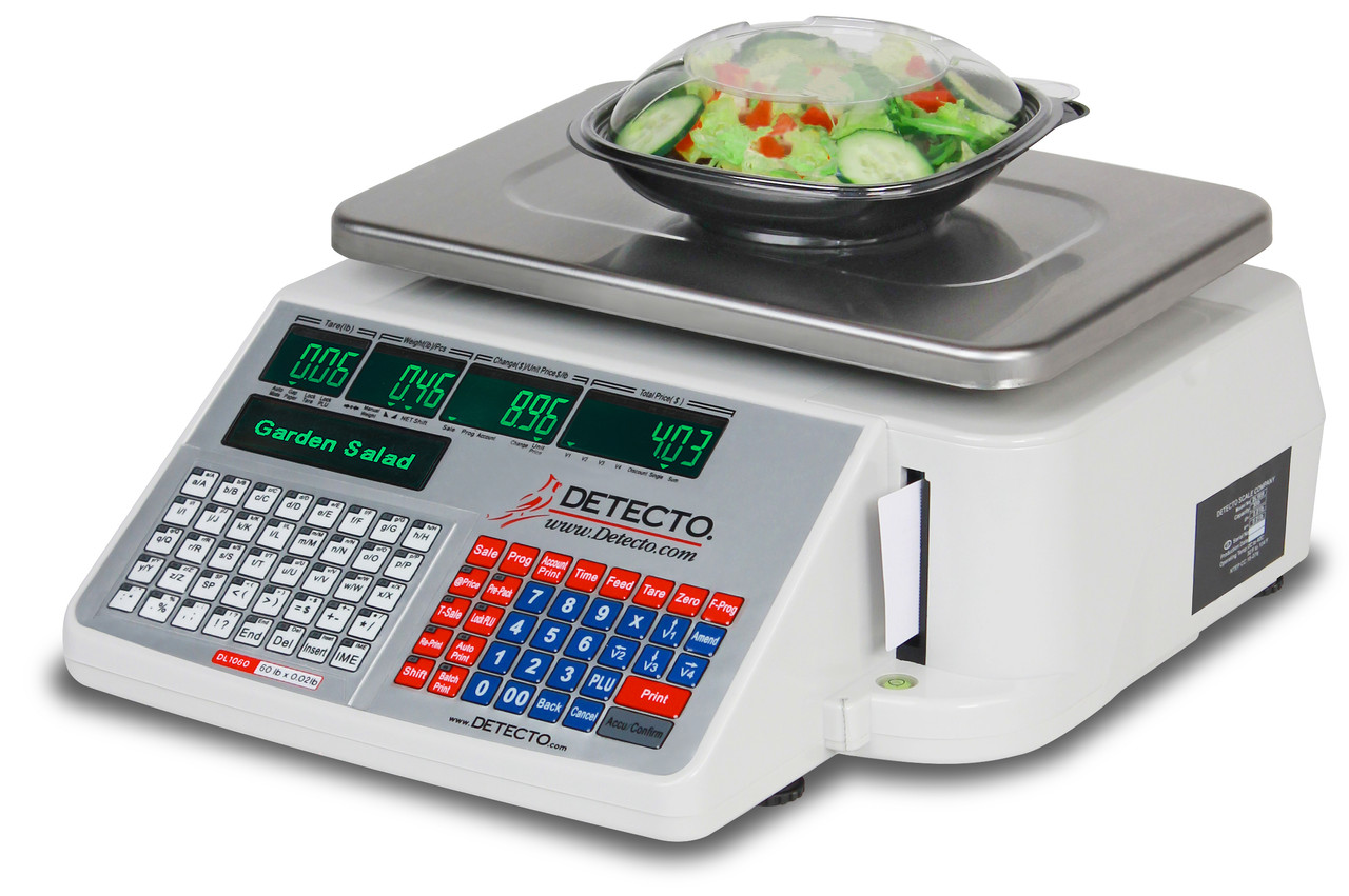 Cardinal Detecto 30 Lb Deli Scale w/ Integral Printer 0.01 lb Increments, Model# DL1030