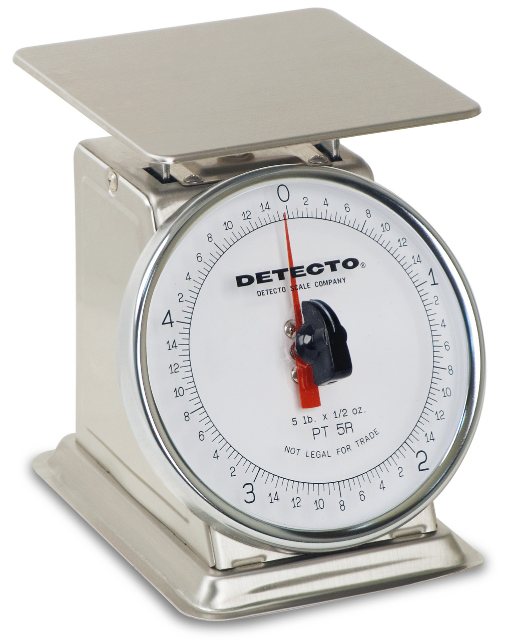 Cardinal Detecto 5 Lb Top Load Rotating Dial Scale 5.75" x 5.75" Stainless Steel, Model# PT-5-SR