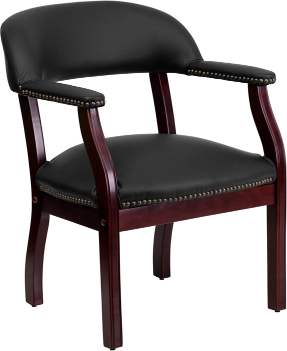Flash Furniture Black LeatherSoft Conference Chair with Accent Nail Trim, Model# B-Z105-LF-0005-BK-LEA-GG