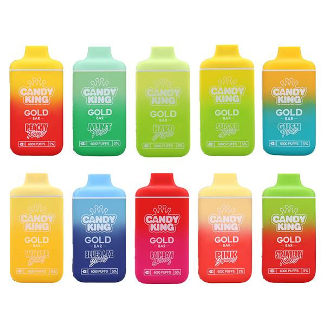 Candy King Gold Bar Disposable Vape Up to 6,000 Puffs 13 Delectable