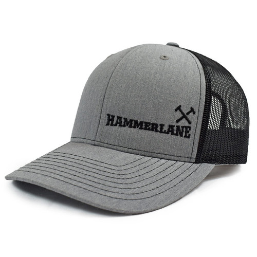Heather Grey & Black Hammerlane Cross Hammers Snapback Hat Hammer Lane