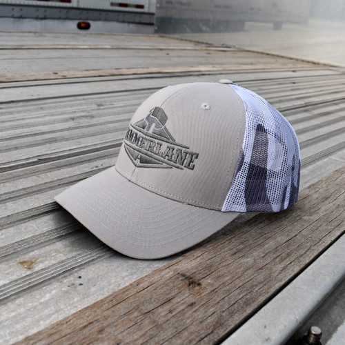 Snapback Grey & Silver Camo Hammerlane Trucker Hat Angle