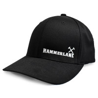 Black Hammerlane Cross Hammers Fitted Flex Hat Side