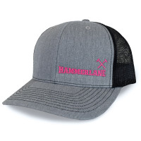 Heather Grey & Black Hammerlane Cross Hammers Snapback Hat With Pink Logo