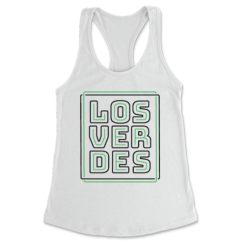 Los Verdes - Stacked (Women's White Racerback Tank)