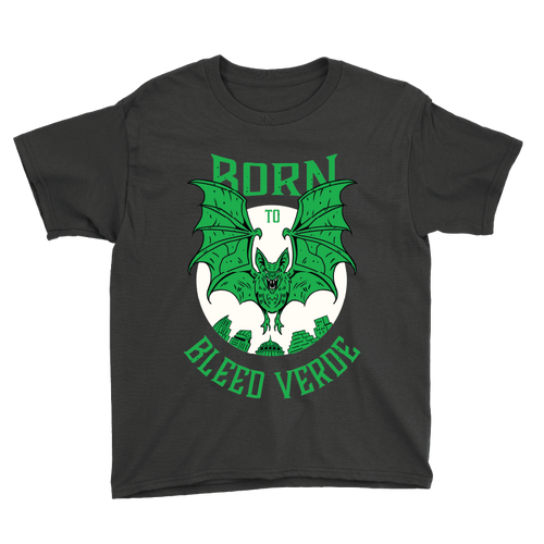 Born To Bleed Verde (Youth Black Tee)