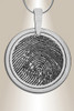 Stainless Steel Brushed Round Fingerprint Pendant